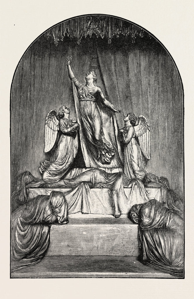 Detail of The Princess Charlotte Monument. The Princess Charlotte Augusta, 1796 - 1817. Daughter of George, Prince of Wales and Caroline of Brunswick. by Anonymous