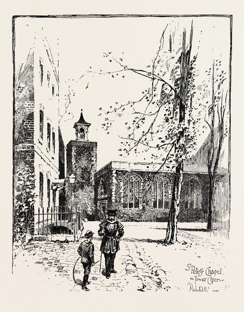 Detail of St. Peter's Chapel on Tower Green by Anonymous