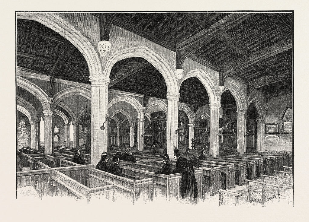 Detail of The Interior of Abingdon Church, from the South West (Holy Cross Aisle) by Anonymous