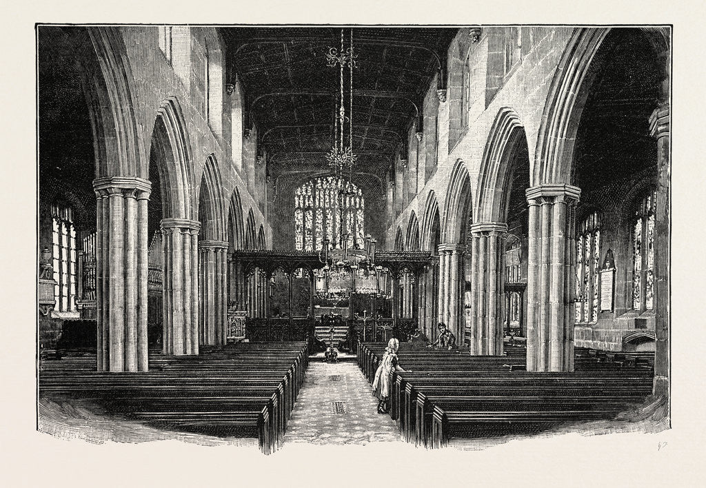 Detail of Gresford: The Nave by Anonymous
