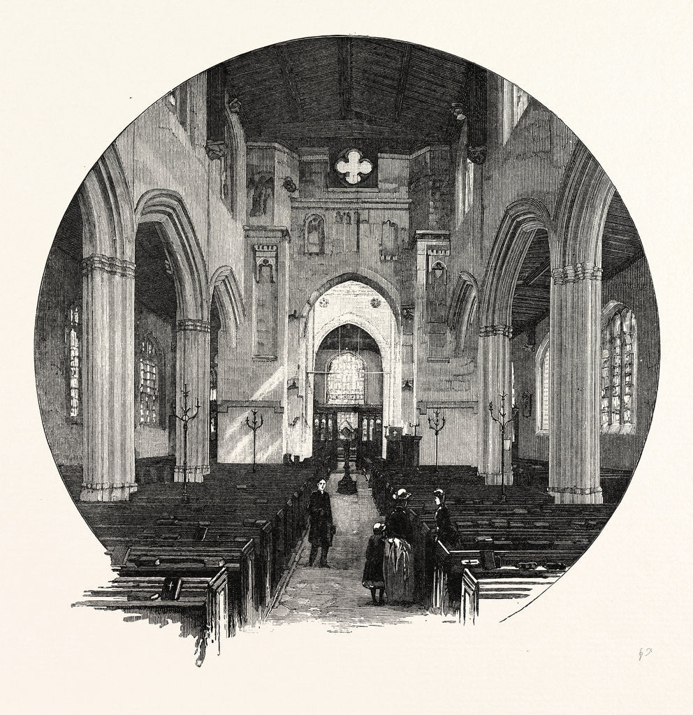 Detail of Fairford Church: The Nave, Looking East by Anonymous