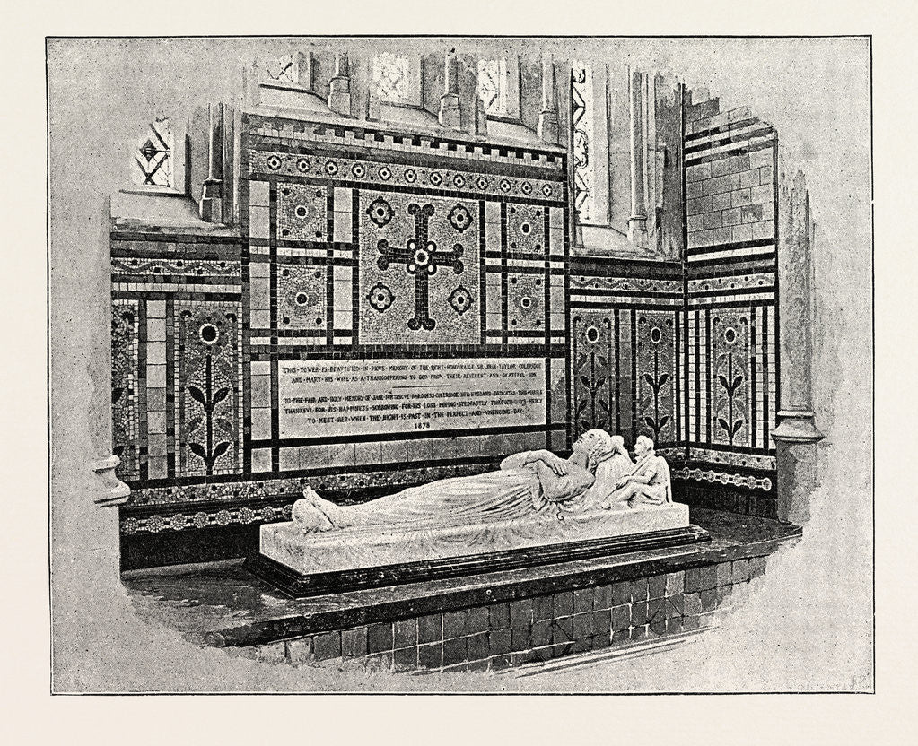 Detail of Ottery St. Mary, from the South West, Monument to Lady Coleridge by Anonymous