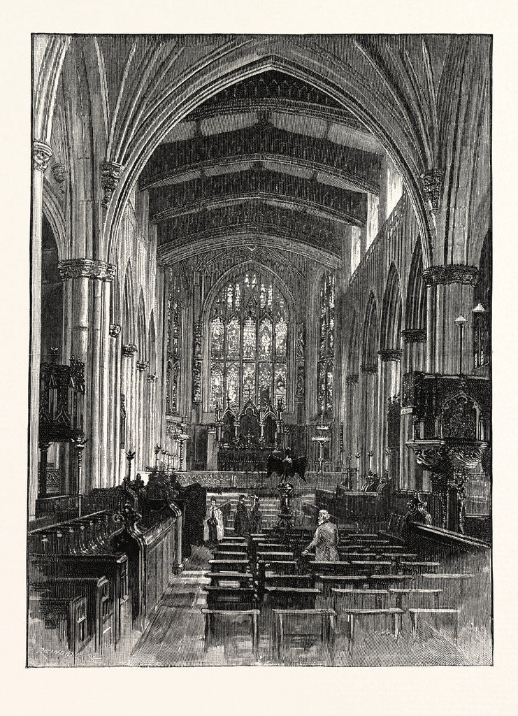Detail of Leeds: The Nave, Looking East by Anonymous