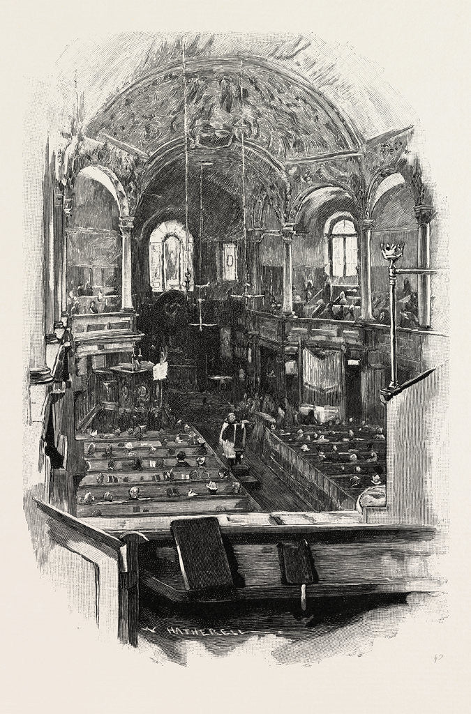 Detail of St. Clement Danes': The Interior, Looking East by Anonymous