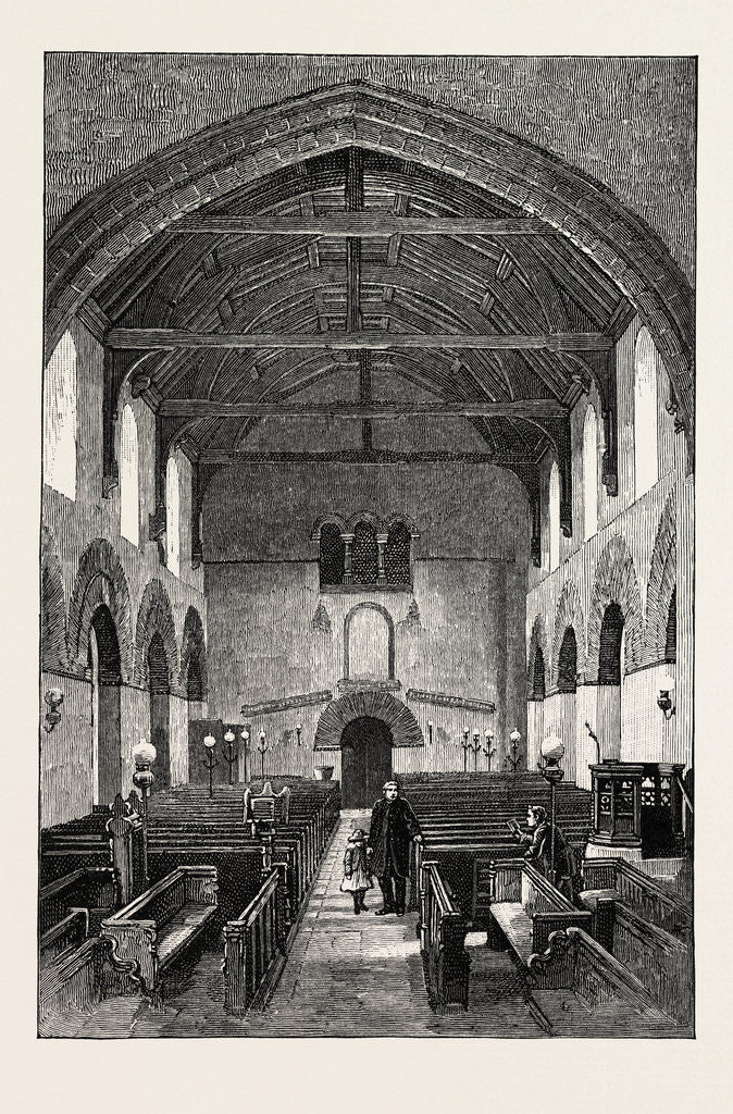 Detail of Brixworth Church, Looking West by Anonymous