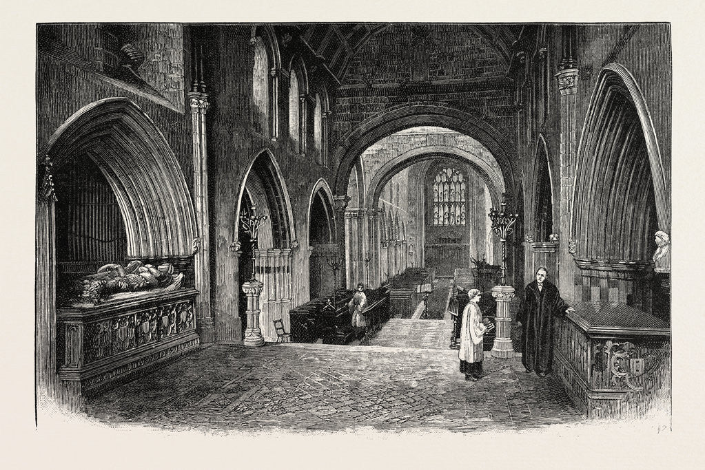 Detail of Wimborne: The Nave, Looking West by Anonymous