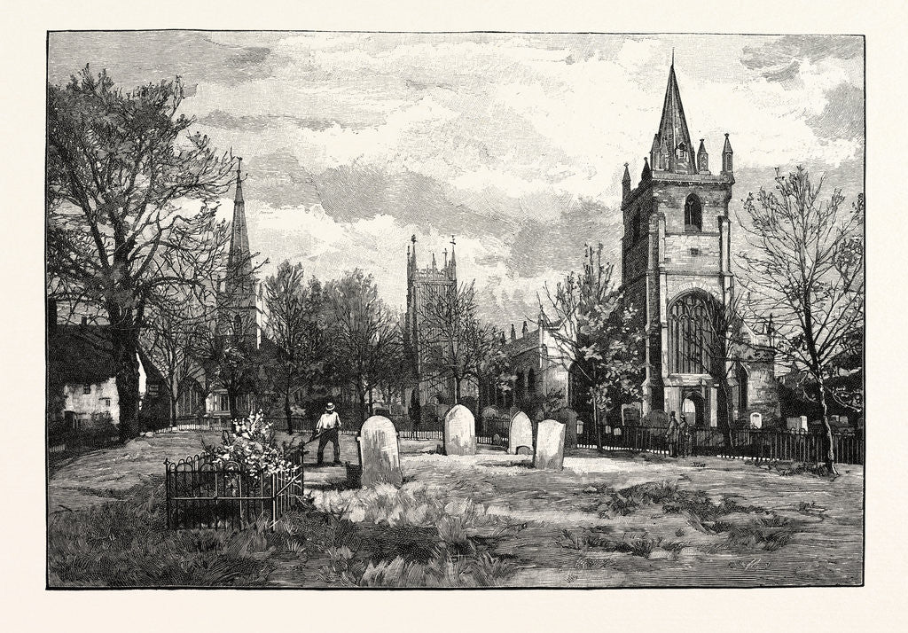 Detail of From Left to Right: All Saints' Church, the Bell Tower, Evesham Abbey, St. Laurence's Church by Anonymous