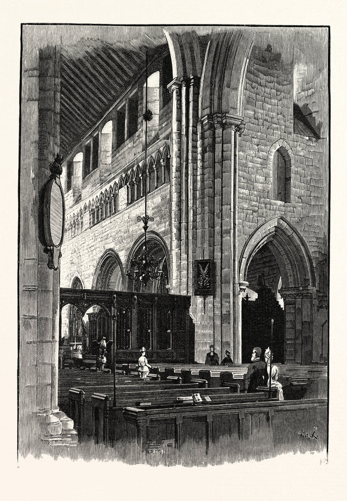 Detail of Cartmel Church, View Across the Nave by Anonymous