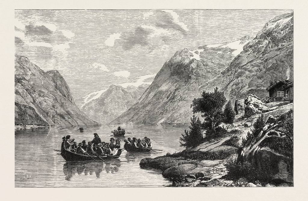 Detail of The Return from the Wedding, Hardanger Fjord by Anonymous