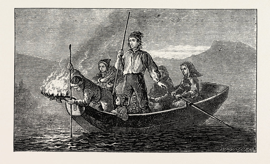 Detail of Salmon Spearing by Night by Anonymous