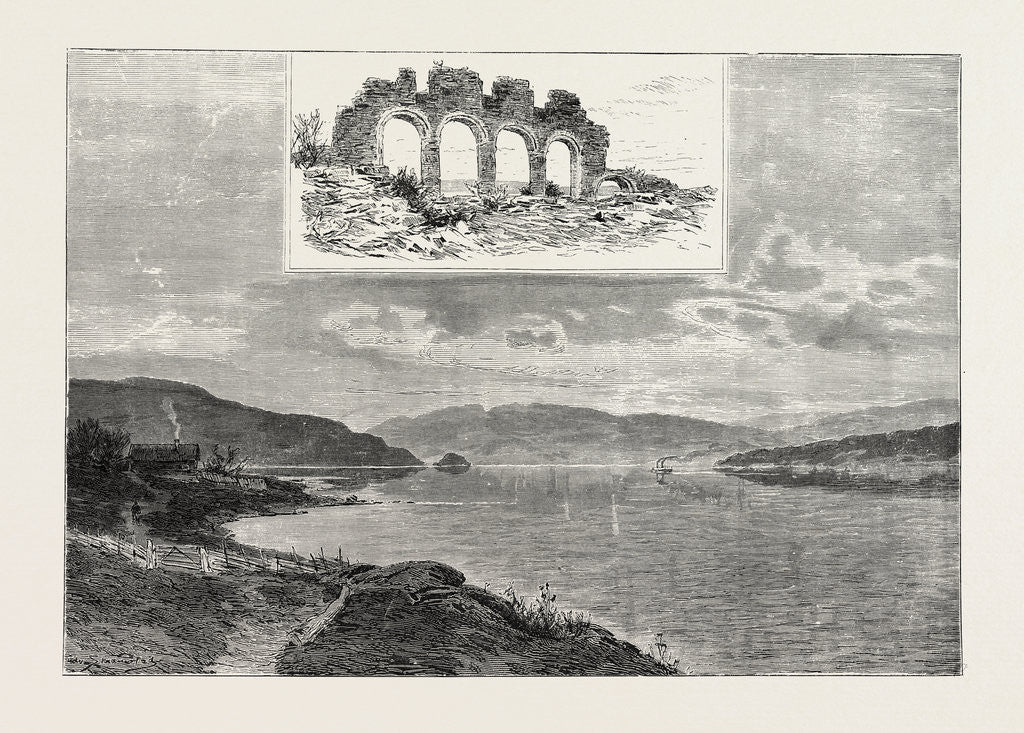 Detail of Lake Mjösen and the Ruins of Hamar Cathedral by Anonymous