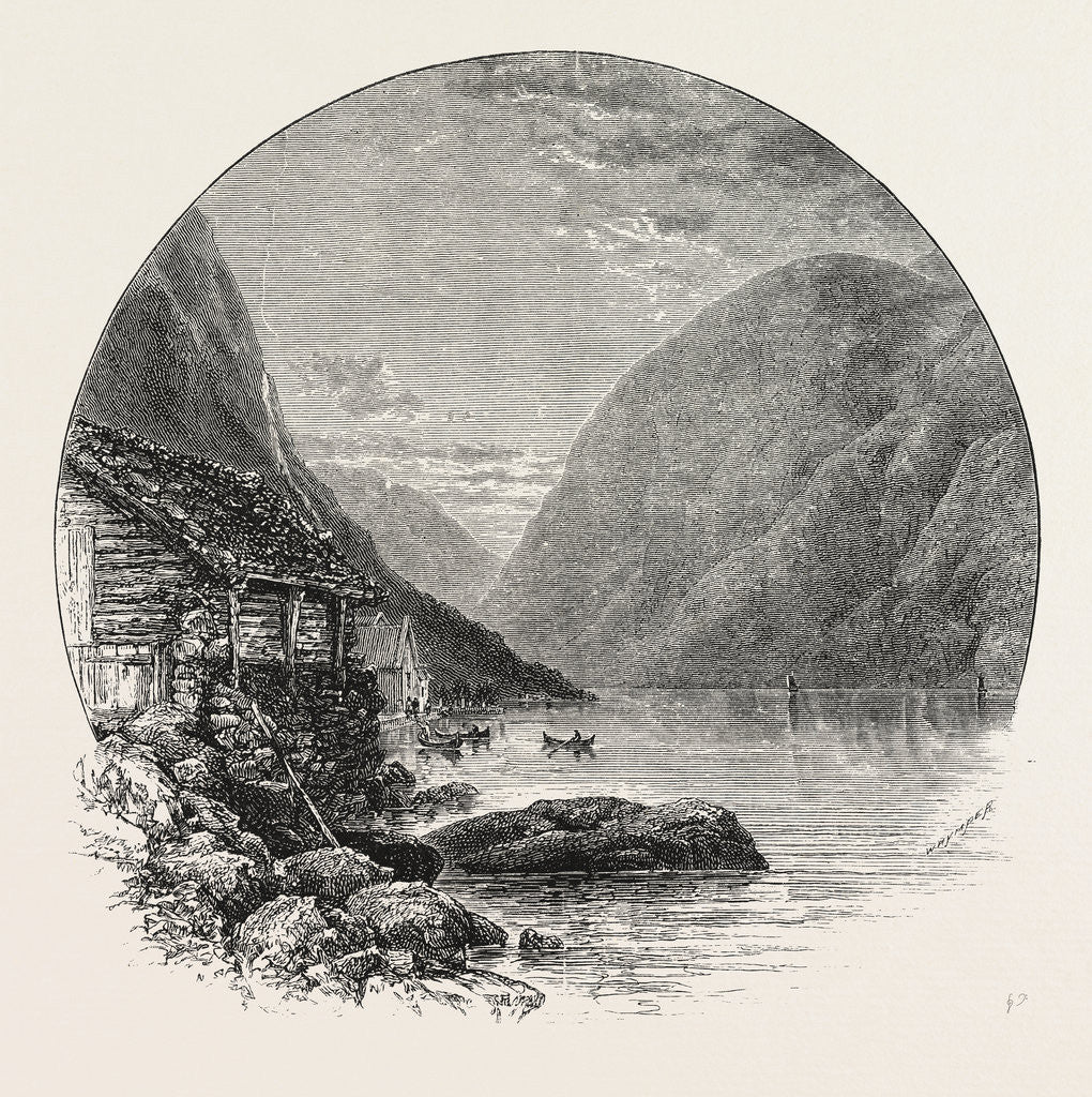 Detail of Gudvangen and the Naerö Fjord by Anonymous