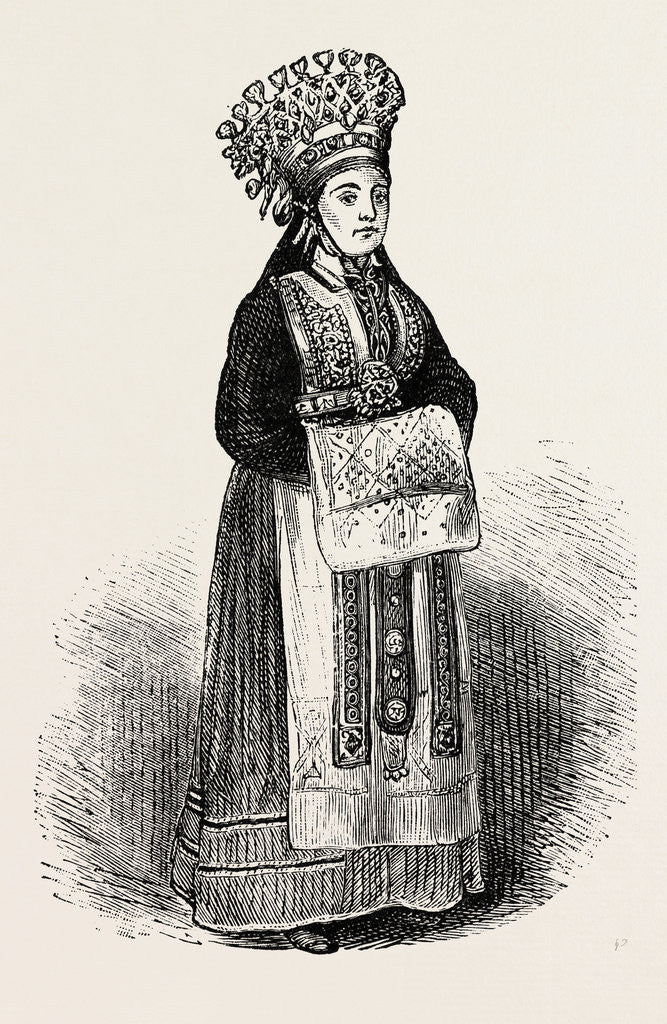 Detail of A Norwegian Bride Wearing Her Crown by Anonymous