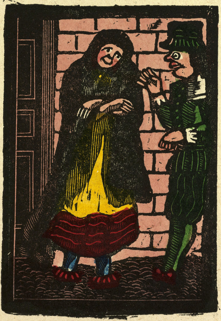 Detail of Illustration of English Tales Folk Tales and Ballads. A Woman and a Man by Anonymous