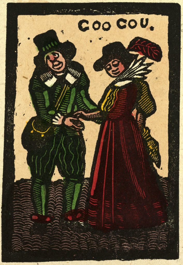 Detail of Illustration of English Tales Folk Tales and Ballads. A Man and a Woman by Anonymous