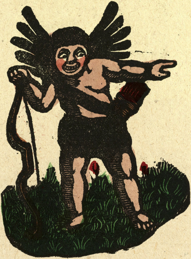 Detail of Illustration of English Tales Folk Tales and Ballads. An Angel with an Arrow by Anonymous