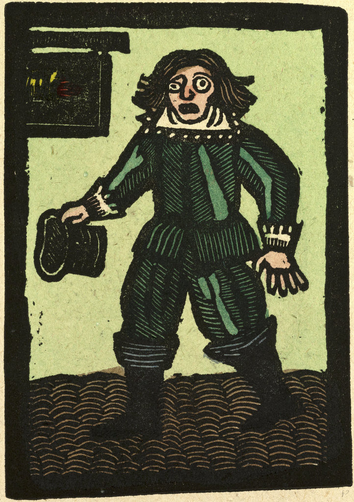 Detail of Illustration of English Tales Folk Tales and Ballads. A Man with a Hat by Anonymous