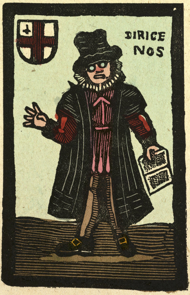 Detail of Illustration of English Tales Folk Tales and Ballads. A Man with a Book. by Anonymous