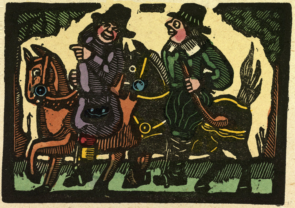 Detail of Illustration of English Tales Folk Tales and Ballads. Two Men on Horseback by Anonymous