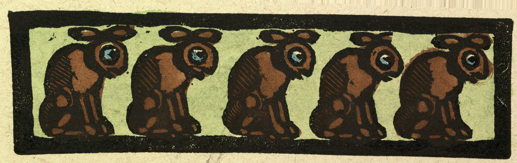 Detail of Illustration of English Tales Folk Tales and Ballads. Five Rabbits by Anonymous