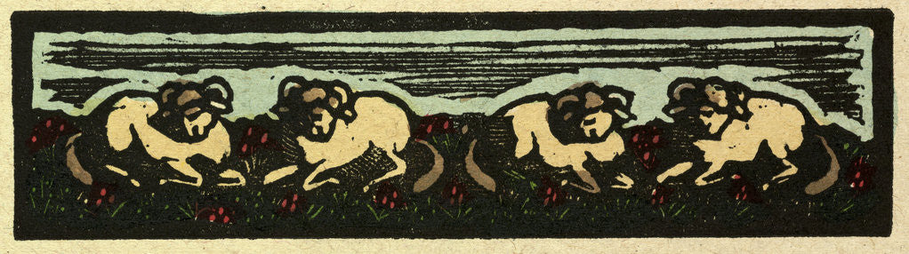 Detail of Illustration of English Tales Folk Tales and Ballads. Four Sheep by Anonymous