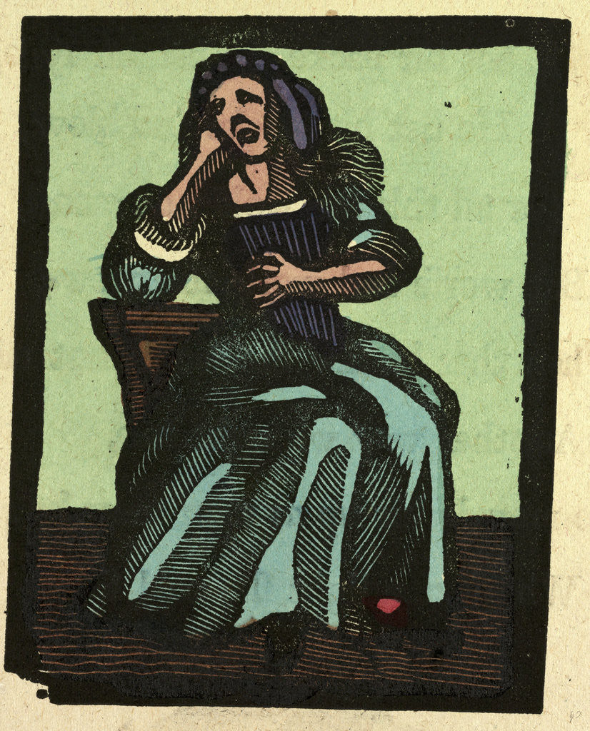 Detail of Illustration of English Tales Folk Tales and Ballads. A Lady in Distress by Anonymous