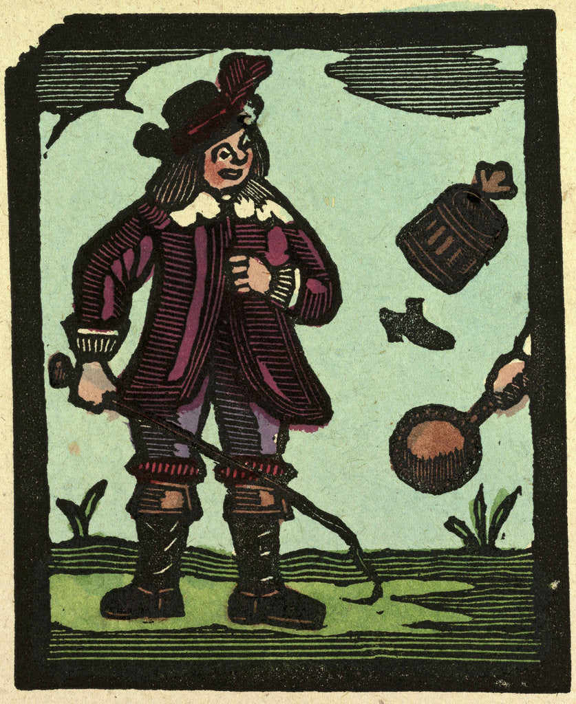 Detail of Illustration of English Tales Folk Tales and Ballads. A Man with a Whip by Anonymous