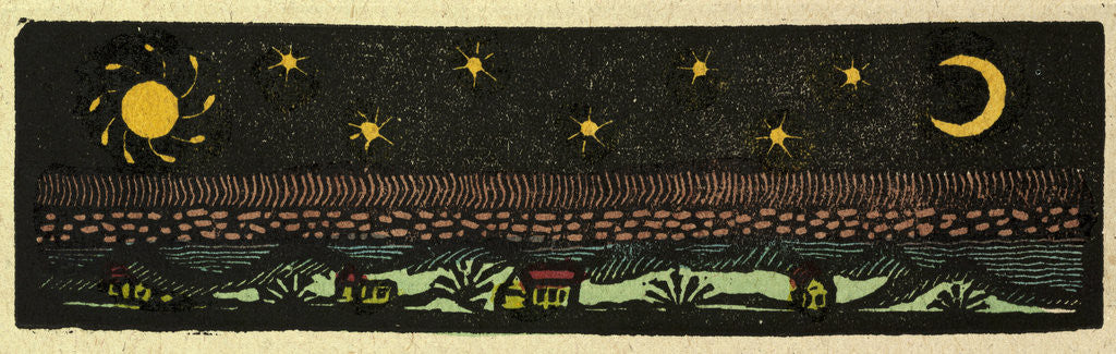 Detail of Illustration of English Tales Folk Tales and Ballads. Stars in a Dark Night by Anonymous