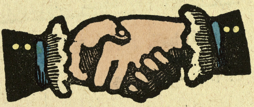 Detail of Illustration of English Tales Folk Tales and Ballads. Shaking Hands by Anonymous