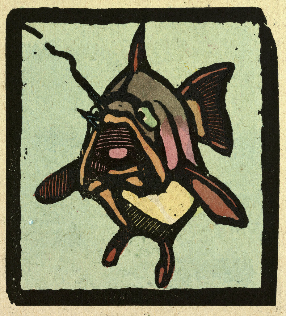 Detail of Illustration of English Tales Folk Tales and Ballads. A Fish Whose Upper Lip Has a Hook Through It by Anonymous