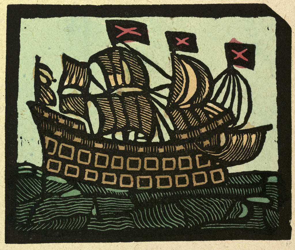 Detail of Illustration of English Tales Folk Tales and Ballads. A Ship by Anonymous