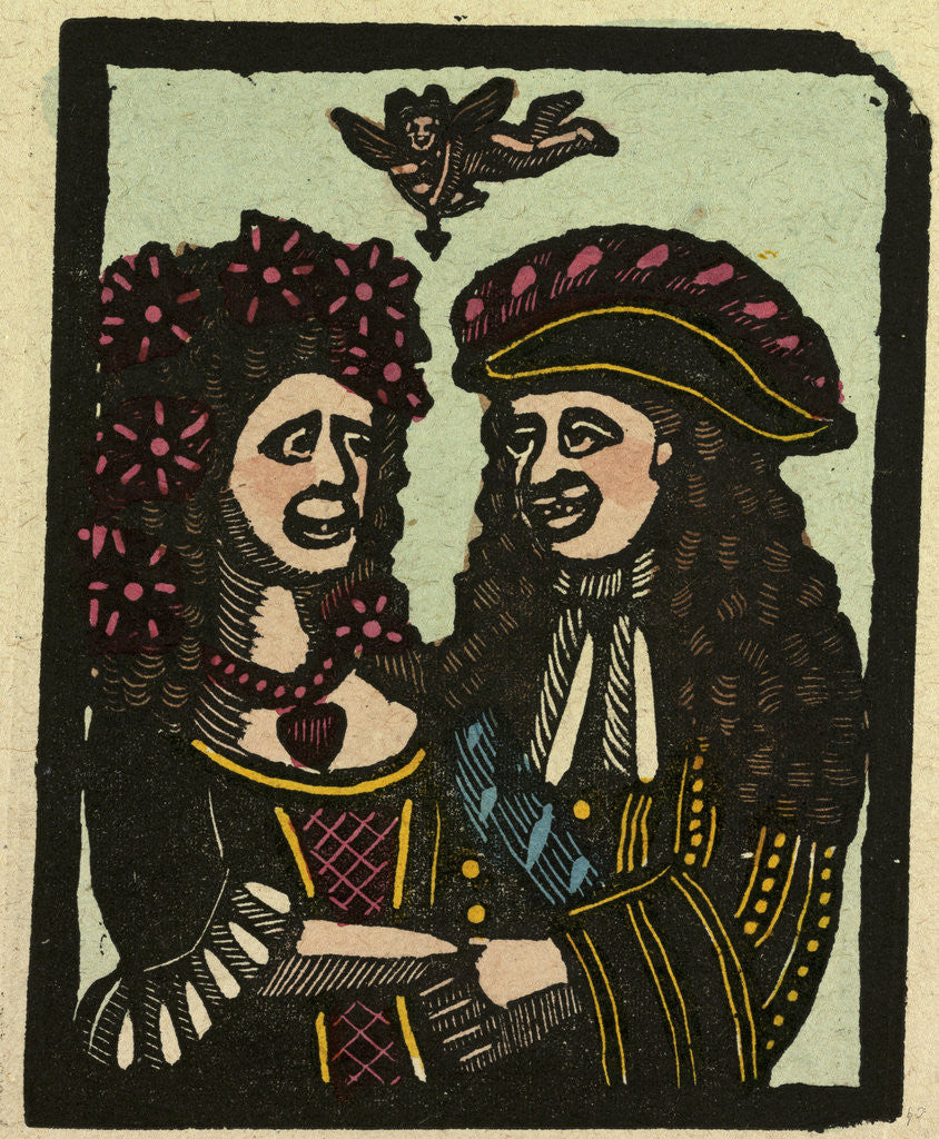 Detail of Illustration of English Tales Folk Tales and Ballads. Two People in Love by Anonymous