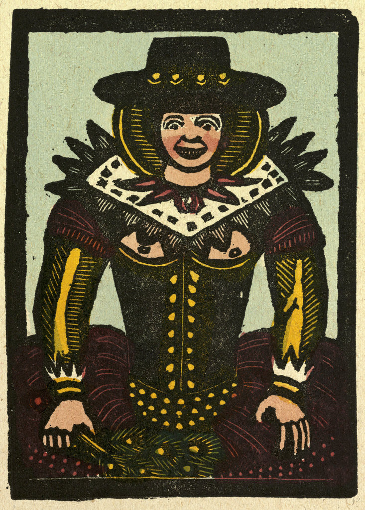 Detail of Illustration of English Tales Folk Tales and Ballads. A Woman Colourful Clothing by Anonymous