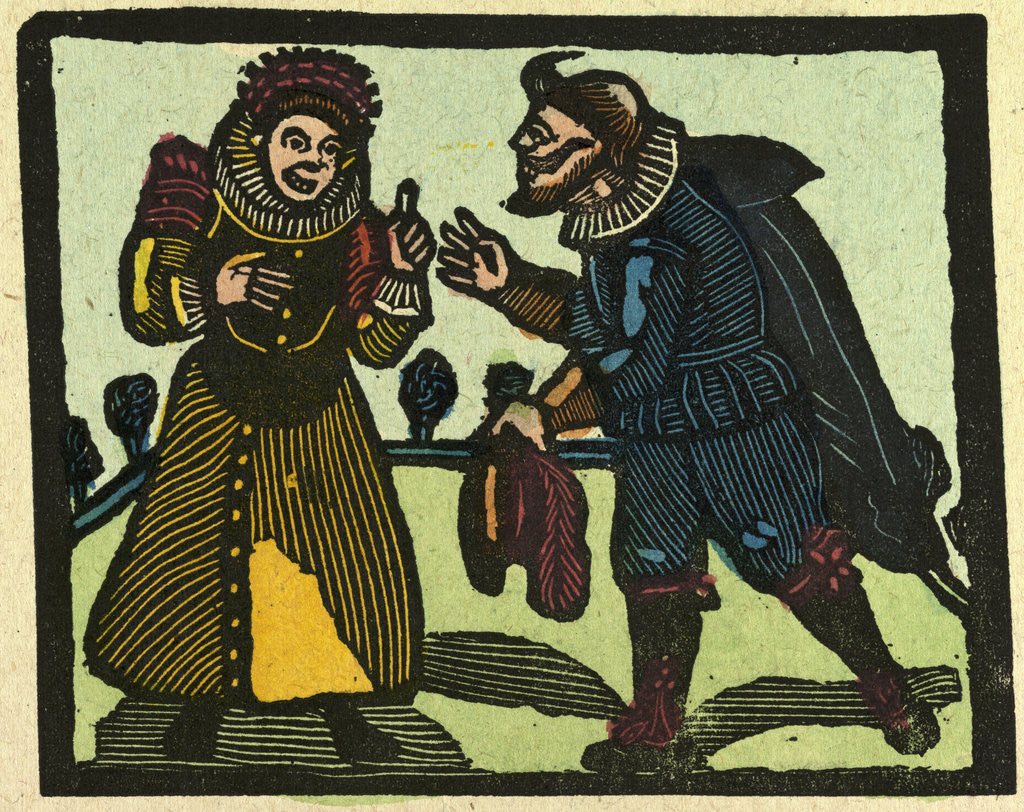 Detail of Illustration of English Tales Folk Tales and Ballads. A Discussion Between a Man and a Woman by Anonymous