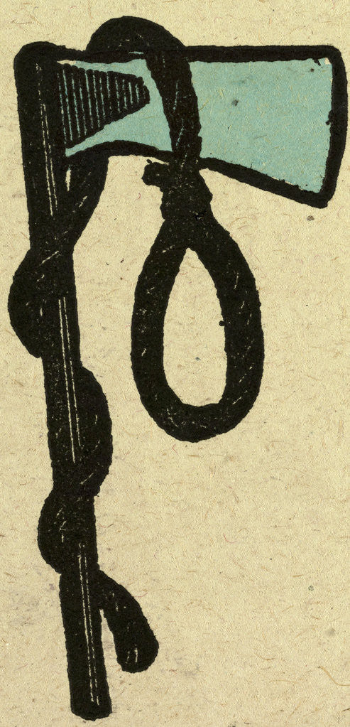 Detail of Illustration of English Tales Folk Tales and Ballads. An Axe with a Noose Coiled Around It by Anonymous