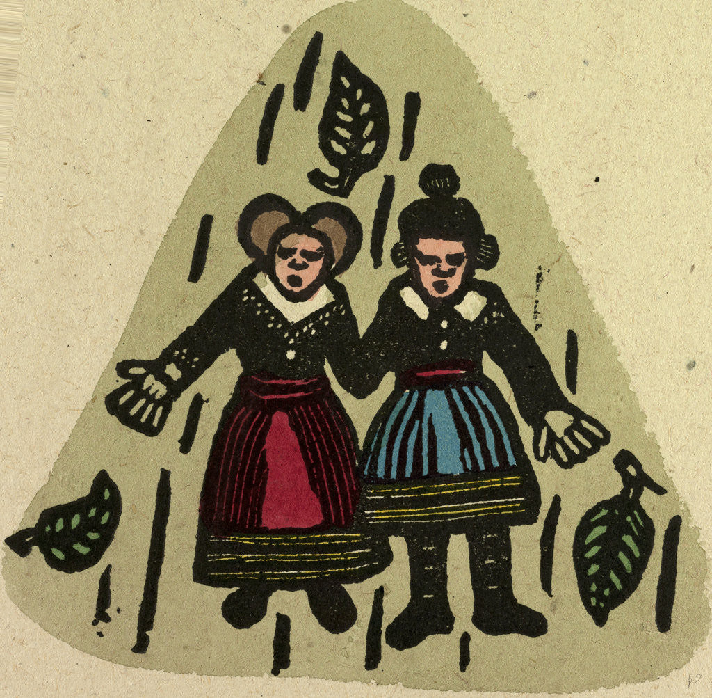 Detail of Illustration of English Tales Folk Tales and Ballads. Two Women by Anonymous