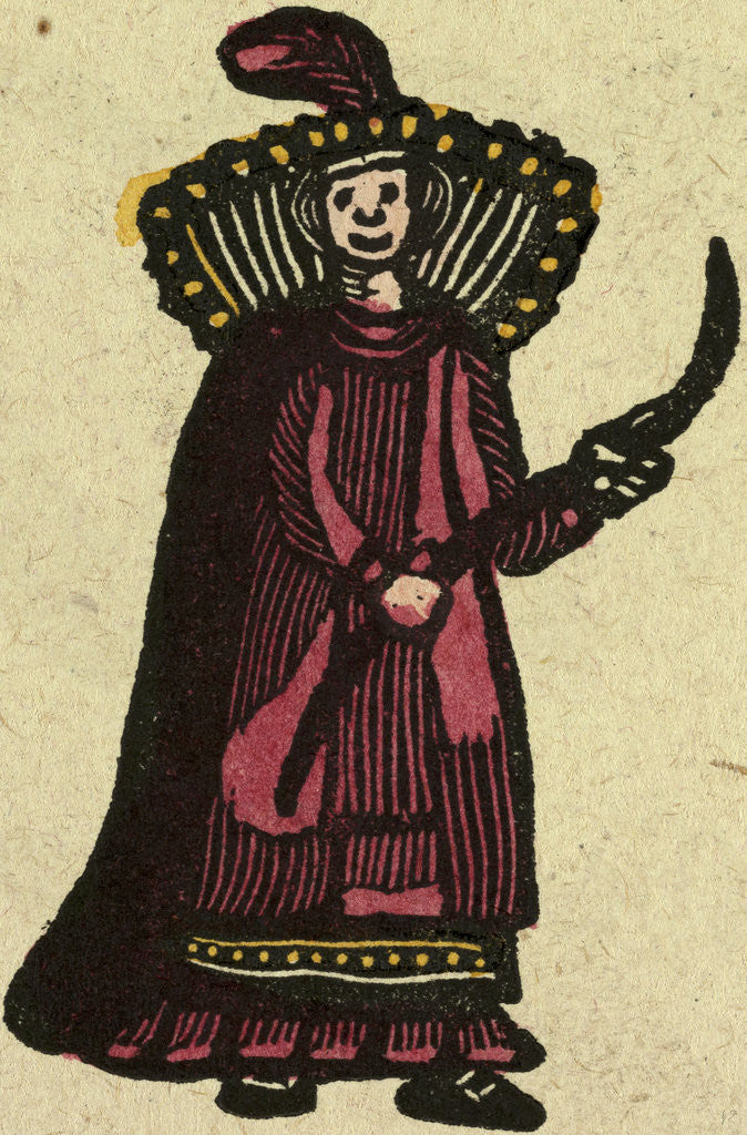 Detail of Illustration of English Tales Folk Tales and Ballads. A Woman Wearing a Red Dress by Anonymous
