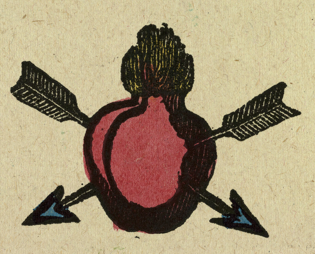 Detail of Illustration of English Tales Folk Tales and Ballads. A Heart Pierced by Two Arrows by Anonymous