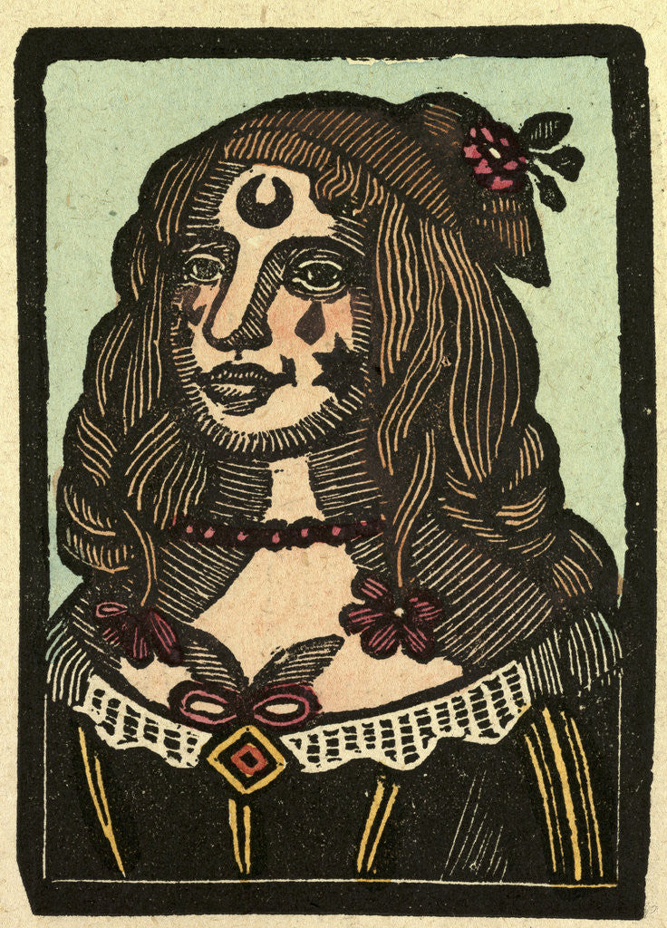 Detail of Illustration of English Tales Folk Tales and Ballads. A Woman with a Star on Her Face and a Flower in Her Hair by Anonymous
