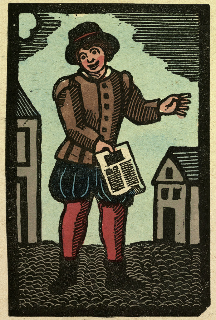 Detail of Illustration of English Tales Folk Tales and Ballads. A Man Showing a Piece of Paper by Anonymous