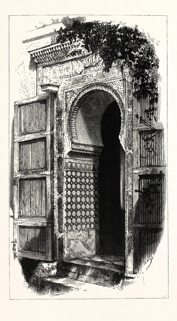 Detail of Entrance to the Mezquita, Granada, Spain by Anonymous