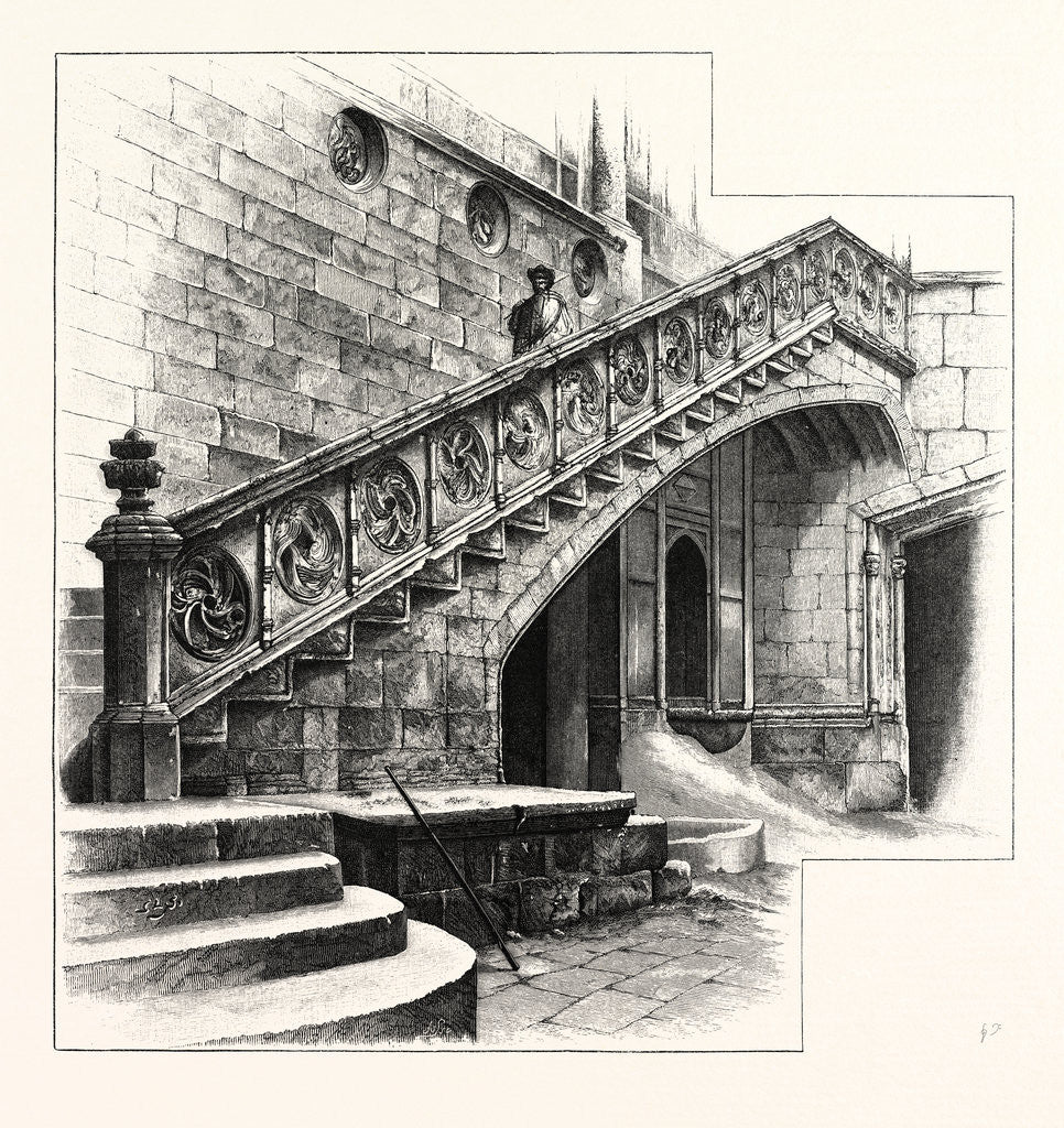 Detail of Staircase at the Entrance to the Casa De La Disputacion. Barcelona, Spain by Anonymous