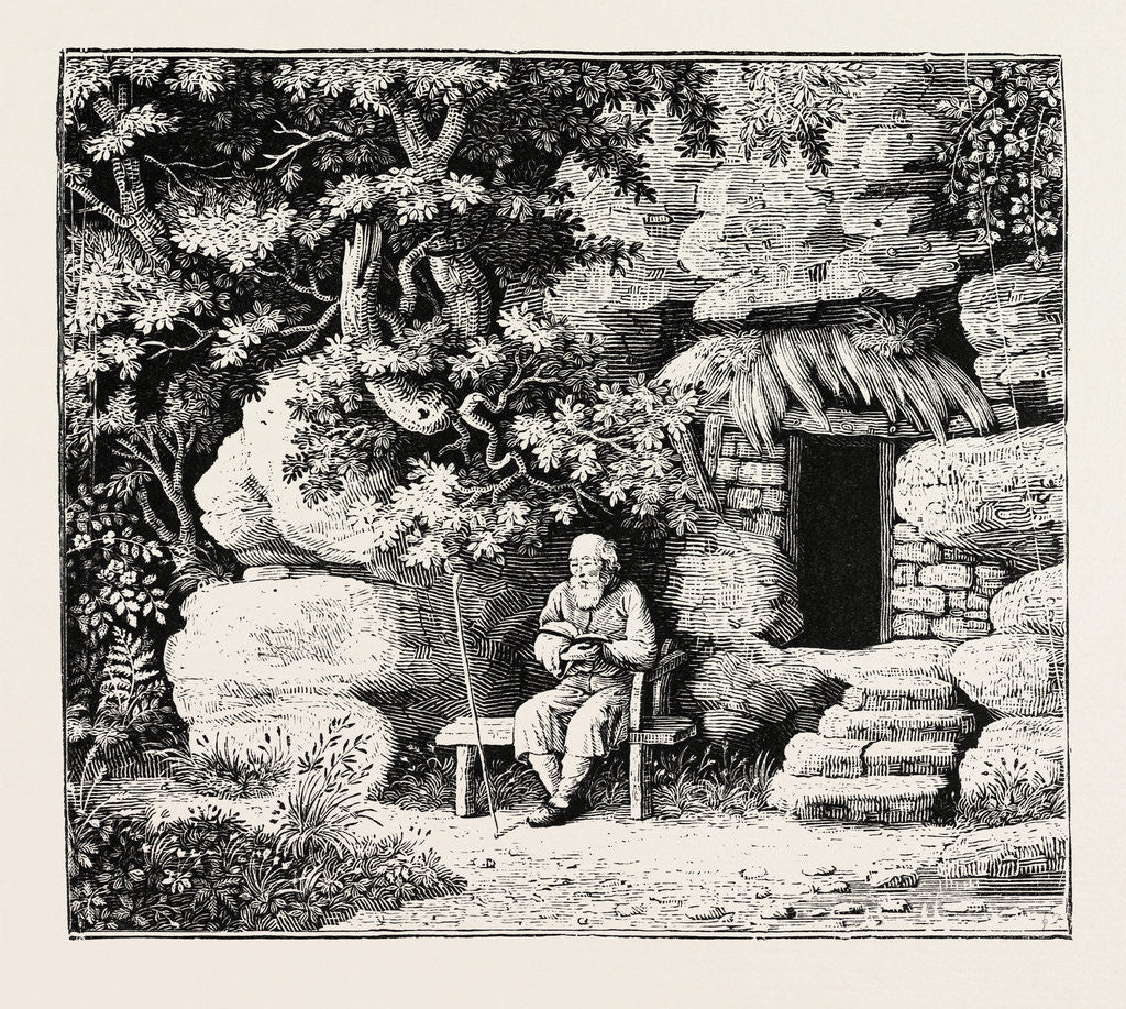 Detail of The Hermit at His Morning Devotions by Anonymous