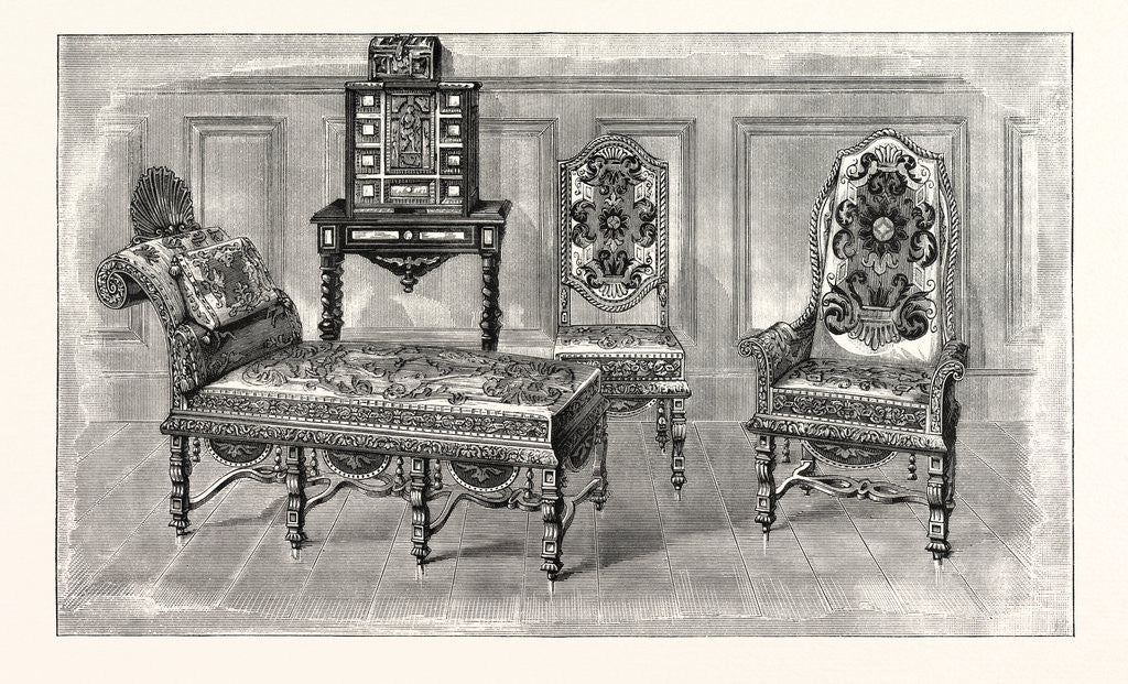 Detail of Chairs and Couch, Charles II., at Penshurst by Anonymous
