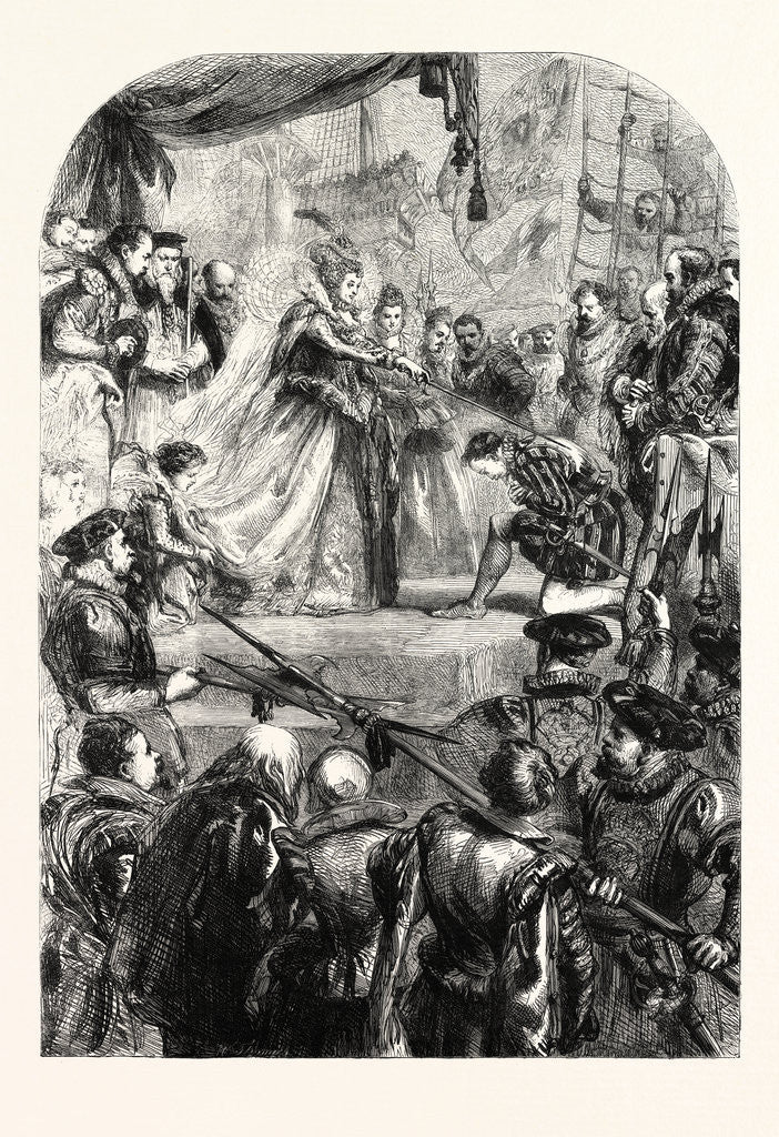 Detail of Queen Elizabeth Knighting Sir Francis Drake by Anonymous