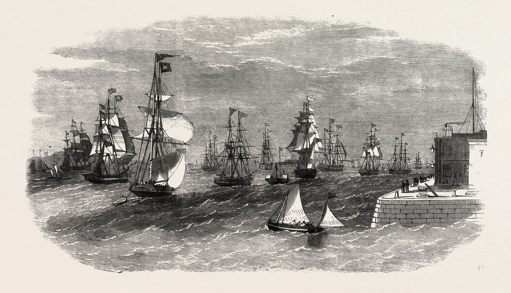 Detail of Scene in the Mersey on the Termination of the Late Gale Vessels Outward-Bound by Anonymous