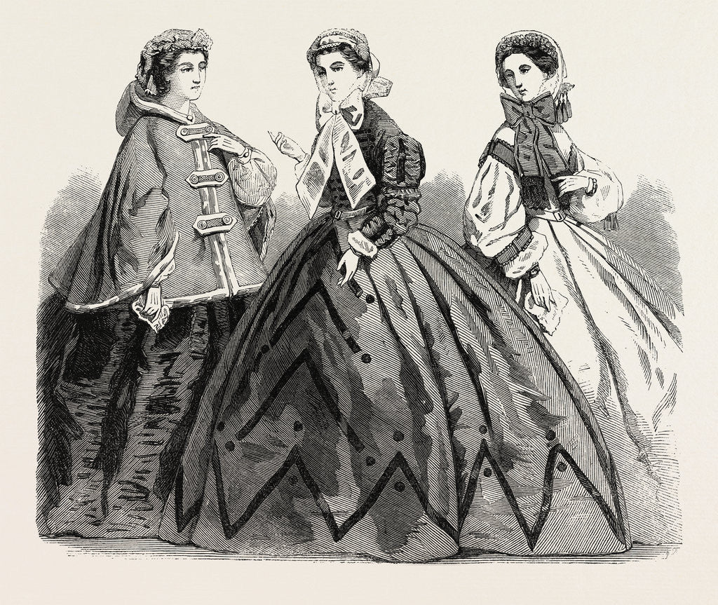 Detail of Paris Fashionsfashions for April 1861 by Anonymous