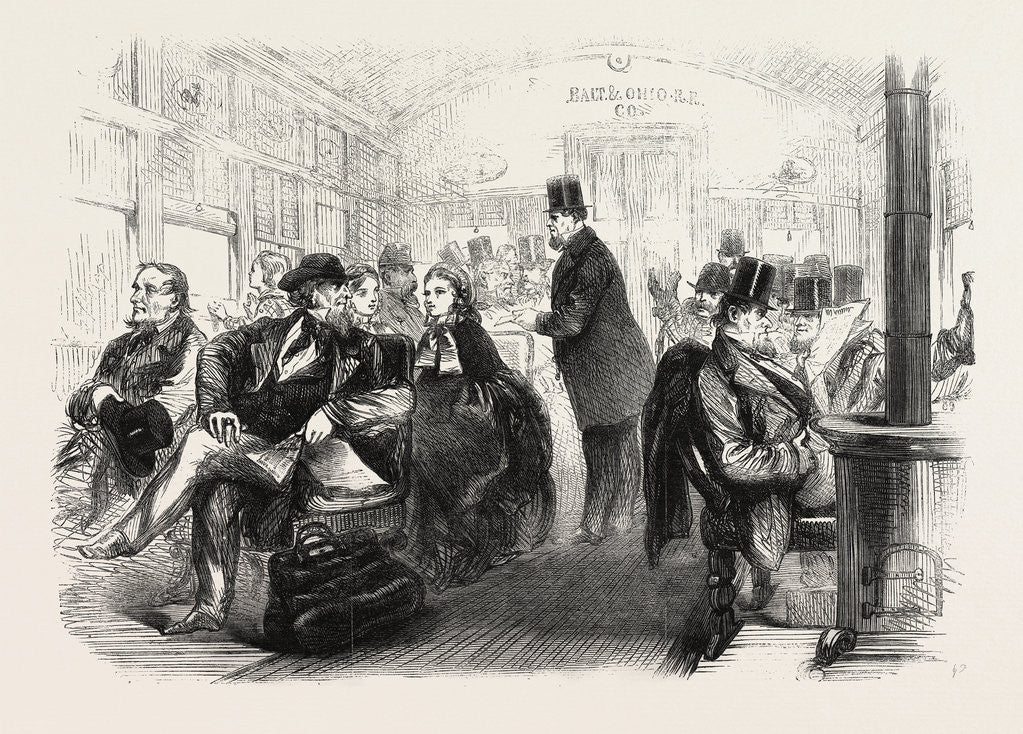 Detail of Interior of an American Railway Carriage 1861 by Anonymous