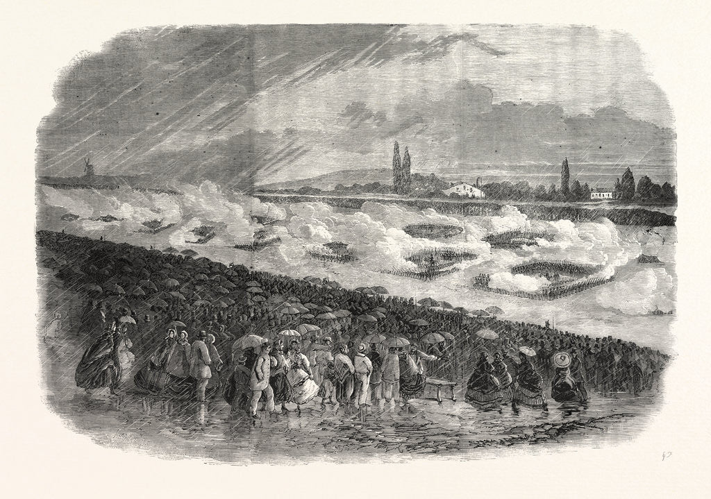 Detail of The Volunteer Sham Fight at Wimbledon on Easter Monday: The Troops Formed Into Squares to Resist a Charge of Cavalry UK by Anonymous
