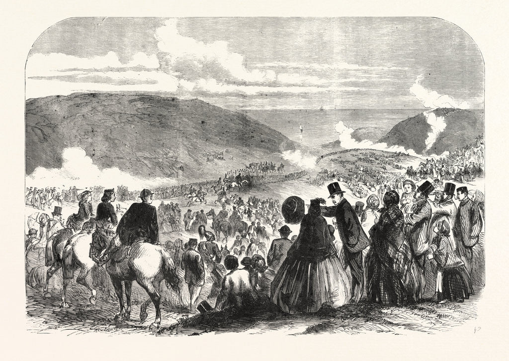 Detail of The Volunteer Sham Fight at Brighton on Easter Monday: Conclusion of the Review Lord Ranelagh Passing Before the Troops by Anonymous